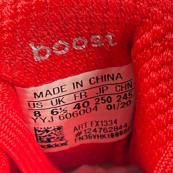 Adidas Ultraboost DNA S&L Lush Red Lace Up Running Shoes FX1334 Women’s Size 8 - Picture 10 of 10